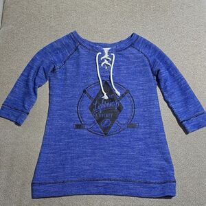 NFL Tampa Bay Lightning Hockey Blue 3/4 Sleeve Sweatshirt - Size Small